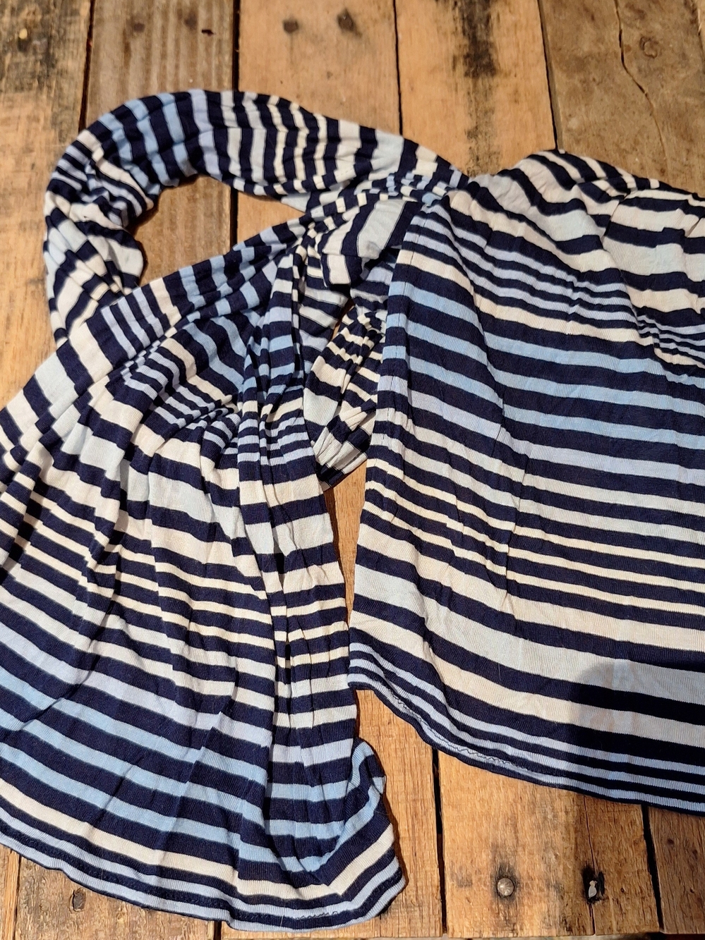 Striped Navy and White Jersey Scarf